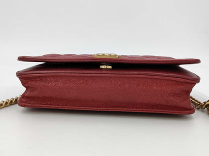 CHANEL Caviar Skin Boy Chanel Matelasse Chain Shoulder Wallet No. 28 Shoulder Bag