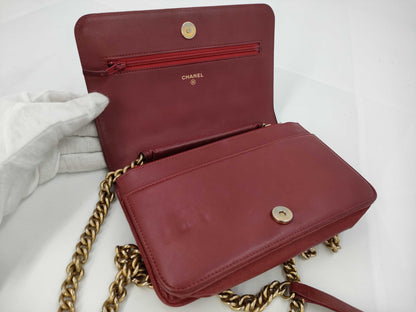 CHANEL Caviar Skin Boy Chanel Matelasse Chain Shoulder Wallet No. 28 Shoulder Bag