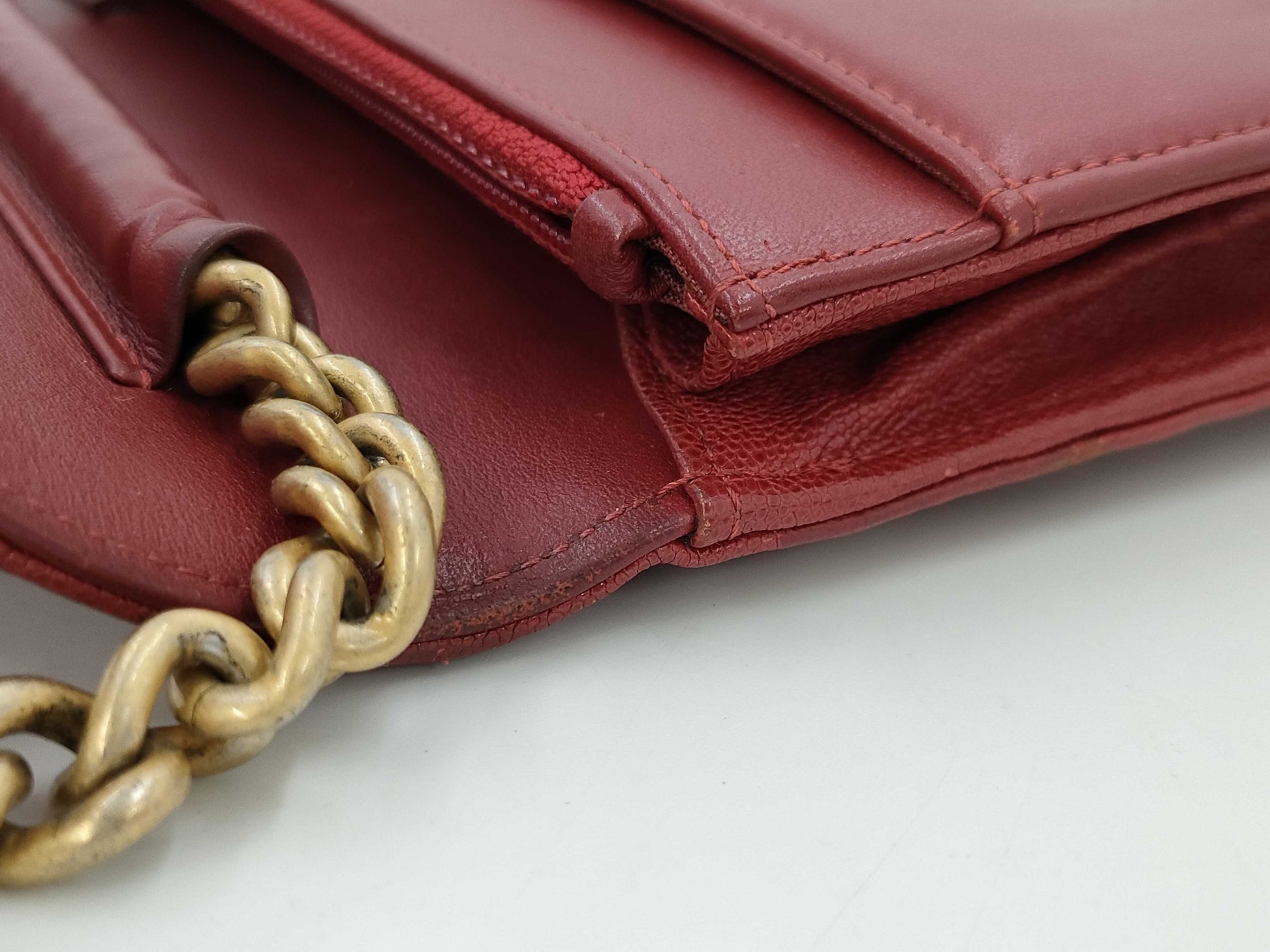 CHANEL Caviar Skin Boy Chanel Matelasse Chain Shoulder Wallet No. 28 Shoulder Bag