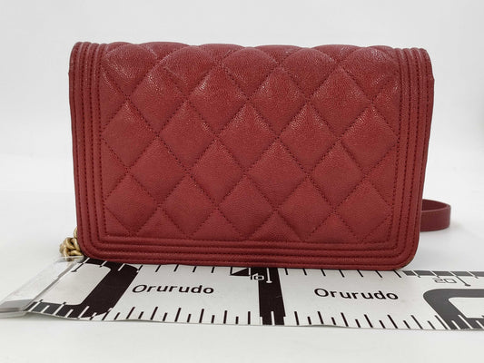 CHANEL Caviar Skin Boy Chanel Matelasse Chain Shoulder Wallet No. 28 Shoulder Bag