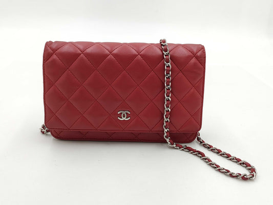 CHANEL CHANEL Lambskin Matelasse Chain Wallet No. 14 Shoulder Bag