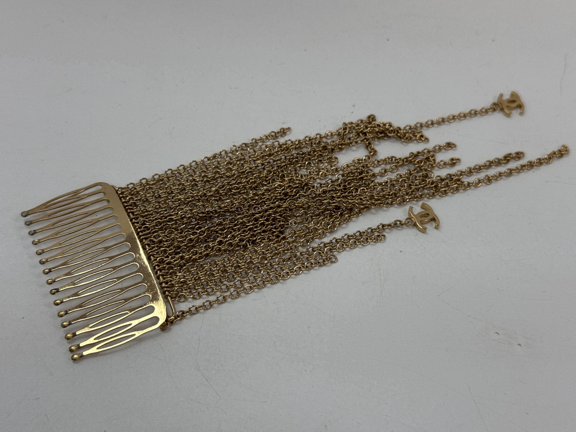 CHANEL Hairpin, Gold with Rice, 02A, Hair Accessory