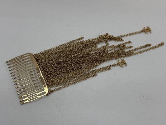 CHANEL Hairpin, Gold with Rice, 02A, Hair Accessory