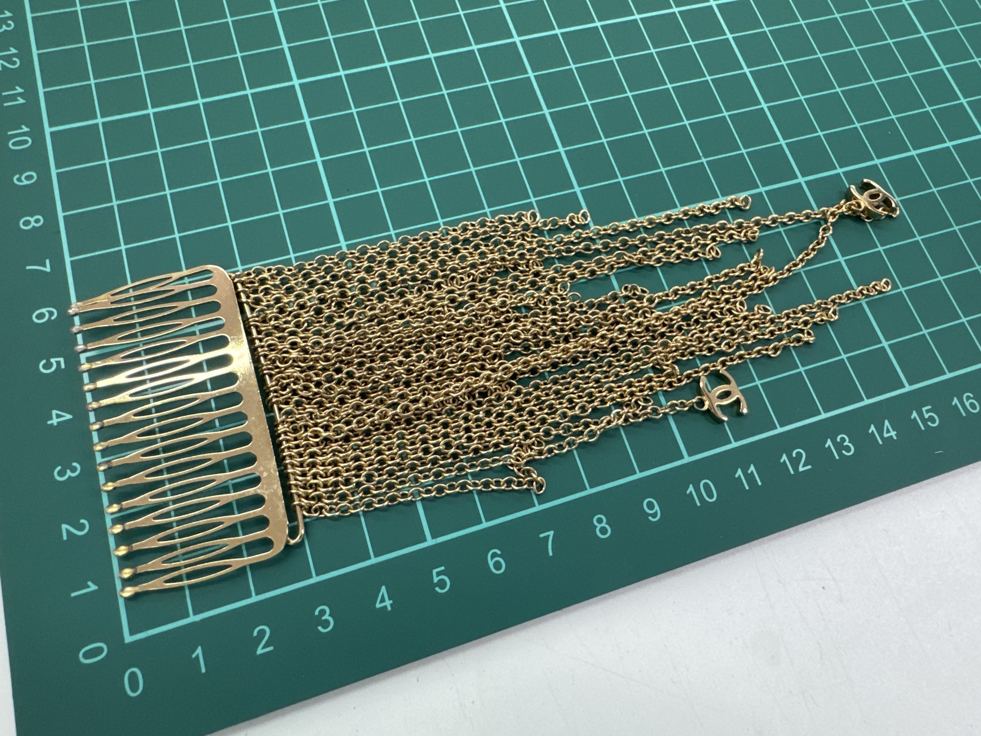 CHANEL Hairpin, Gold with Rice, 02A, Hair Accessory