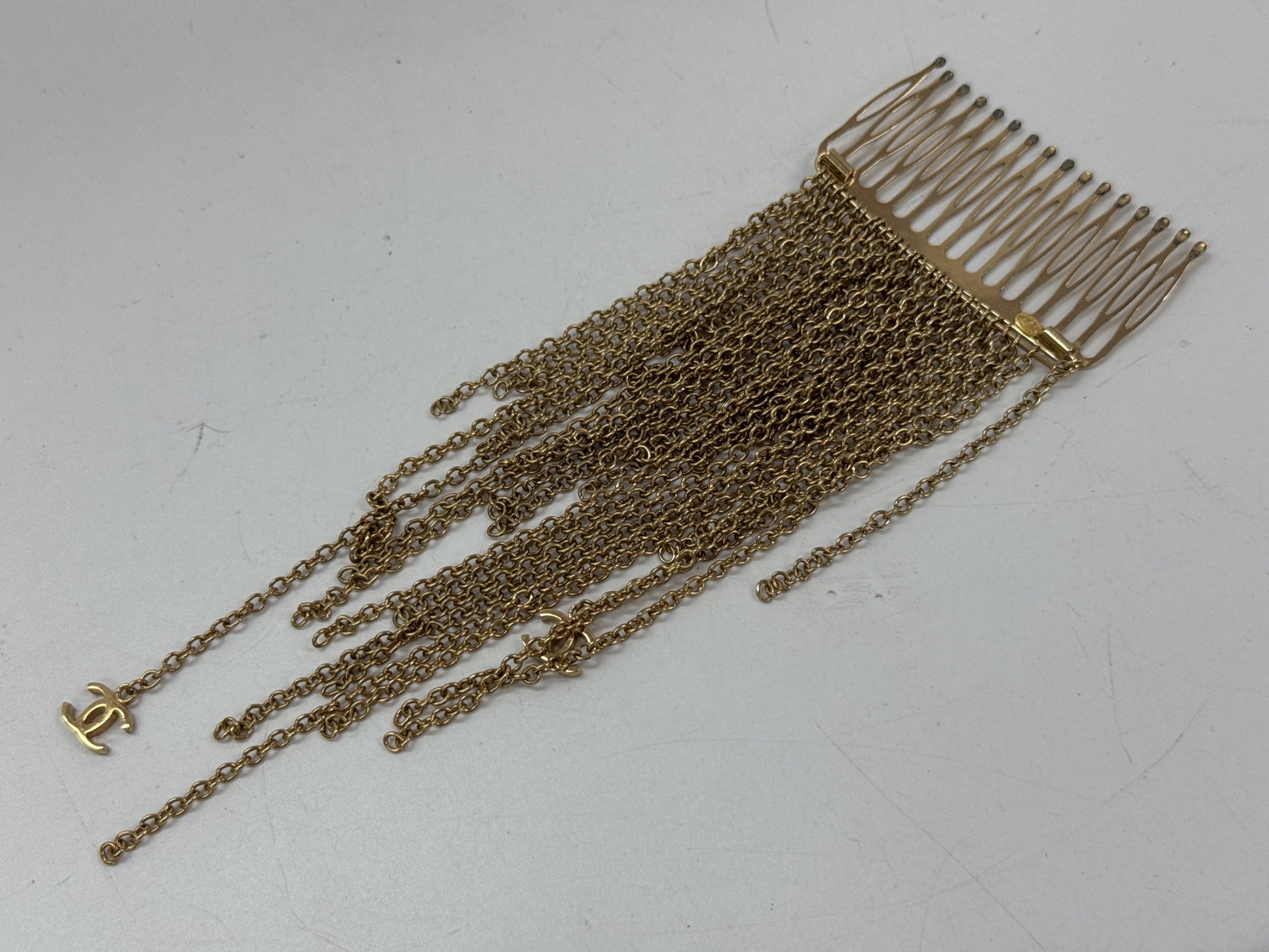CHANEL Hairpin, Gold with Rice, 02A, Hair Accessory
