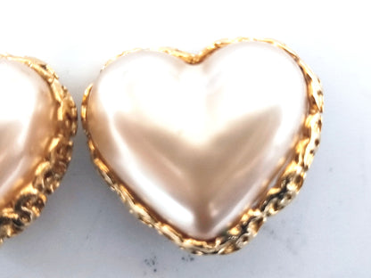CHANEL Coco Mark 2 8 Heart Pearl Earrings