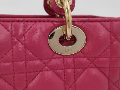 Dior Lady Dior Lamb Pink 2-Way Handbag with Strap