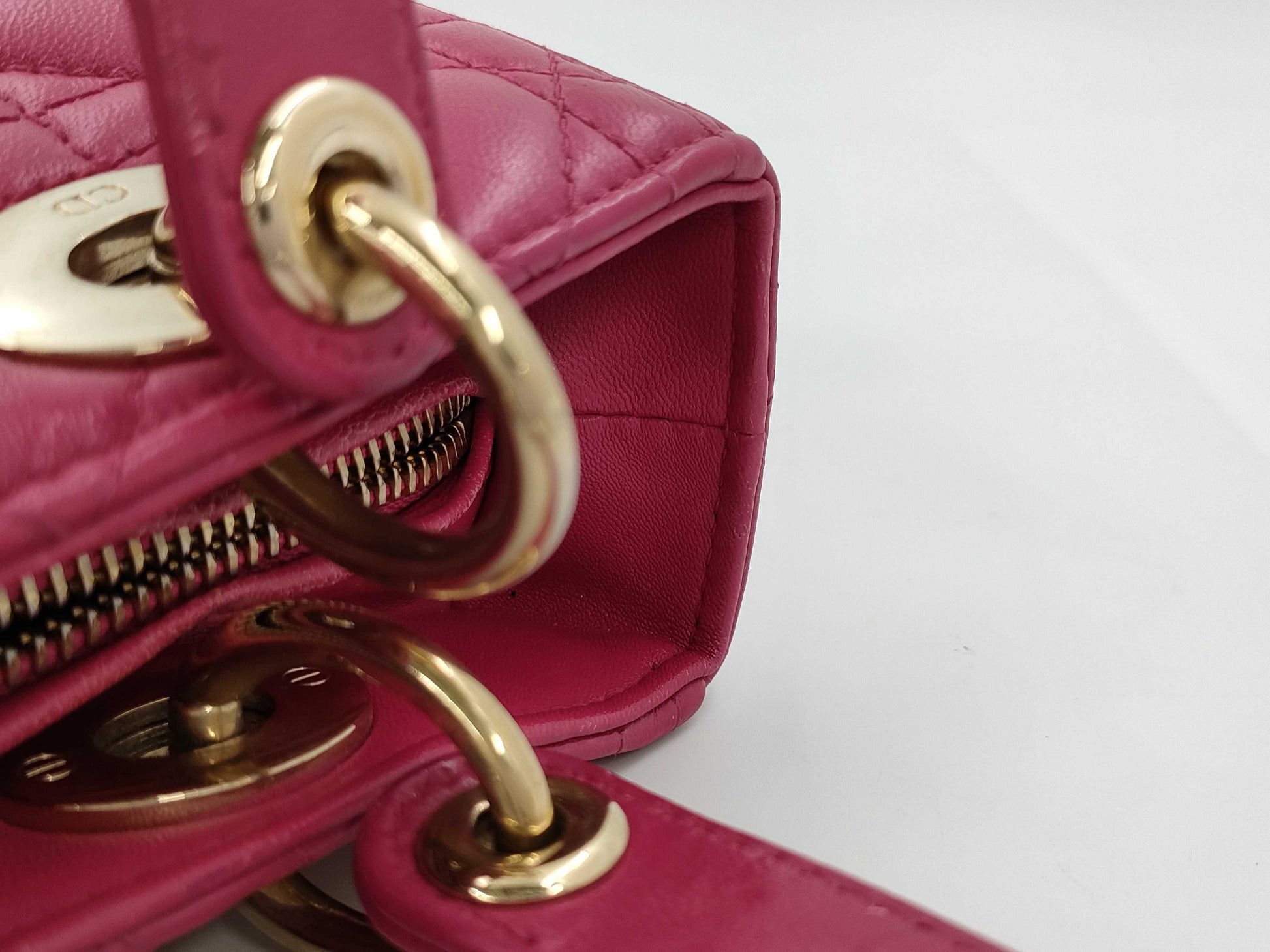 Dior Lady Dior Lamb Pink 2-Way Handbag with Strap