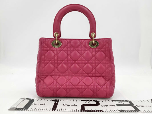 Dior Lady Dior Lamb Pink 2-Way Handbag with Strap