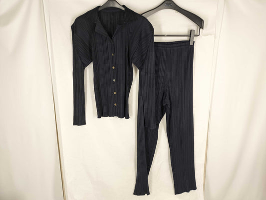 ISSEY MIYAKE Pleats Please Skirt Set, Navy, Other Apparel, Other Apparel