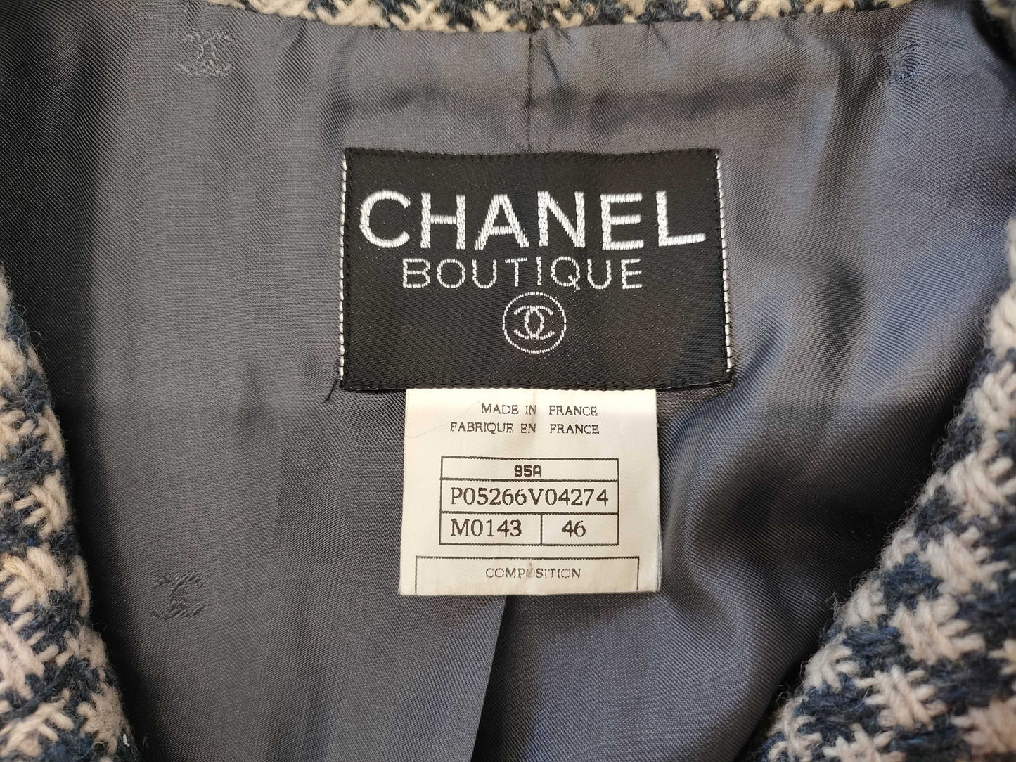 CHANEL Tweed Jacket 95A Size 46
