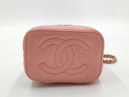 CHANEL Vanity Chain Shoulder Bag Pink Vanity Bag