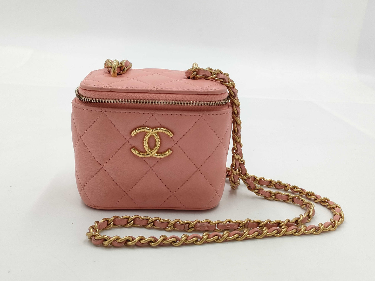 CHANEL Vanity Chain Shoulder Bag Pink Vanity Bag