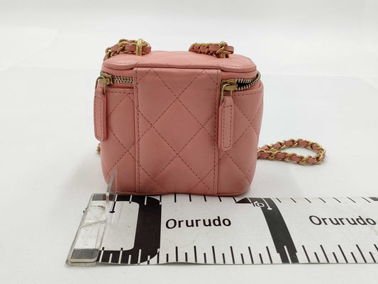 CHANEL Vanity Chain Shoulder Bag Pink Vanity Bag