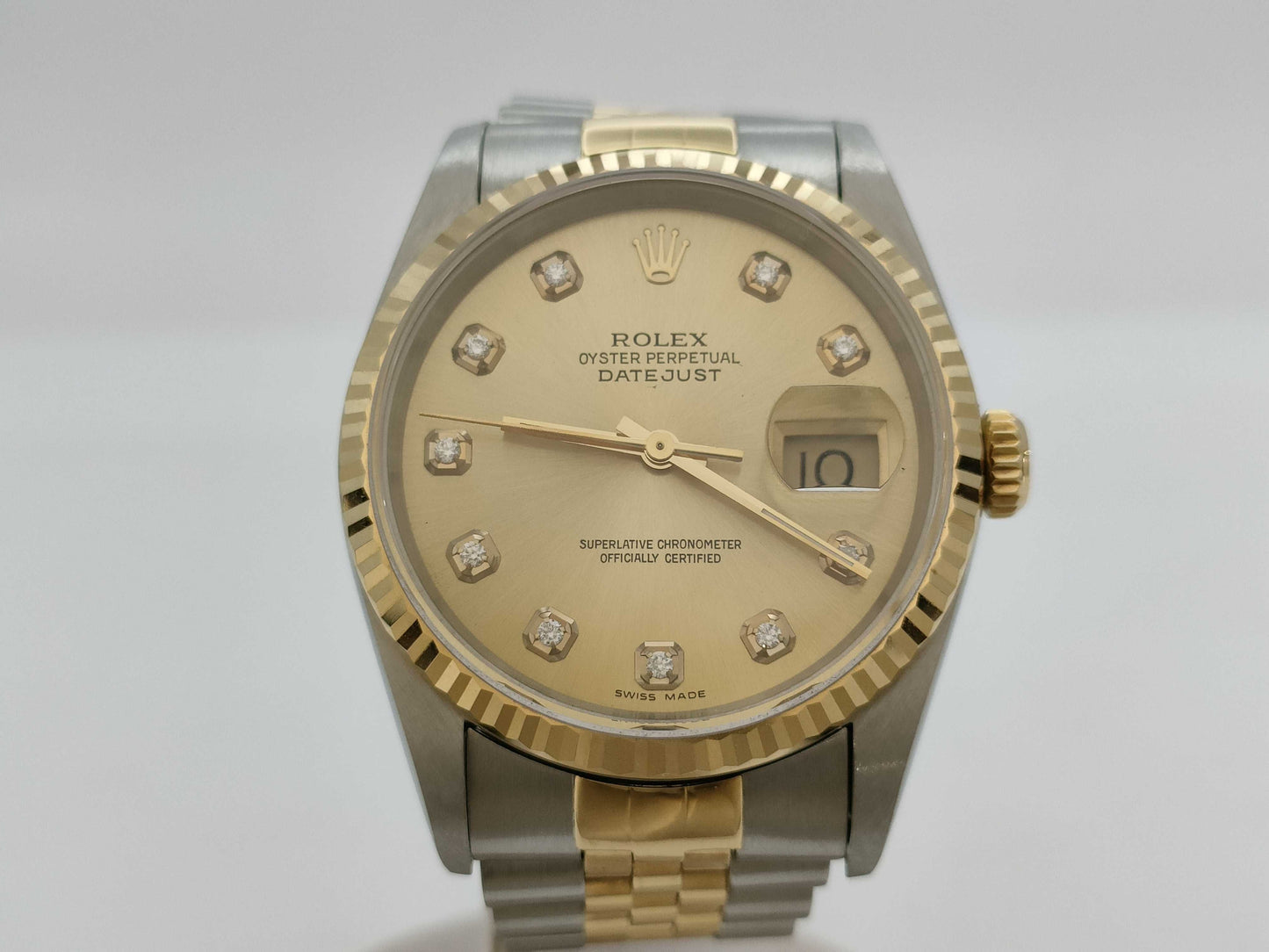 ROLEX 16233G S238532 Champagne Dial Boys' Watch
