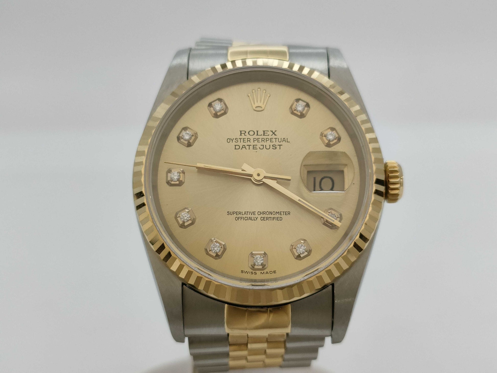 ROLEX 16233G S238532 Champagne Dial Boys' Watch
