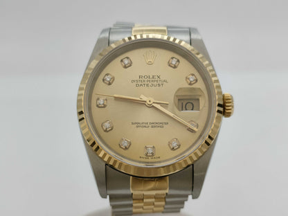 ROLEX 16233G S238532 Champagne Dial Boys' Watch