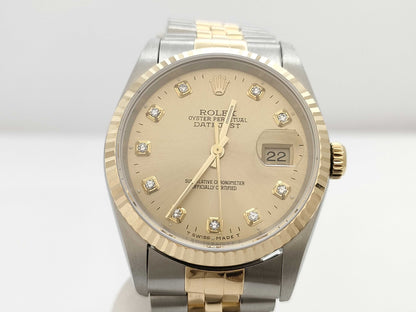 ROLEX 16233G U114112 Champagne Dial Boys' Watch