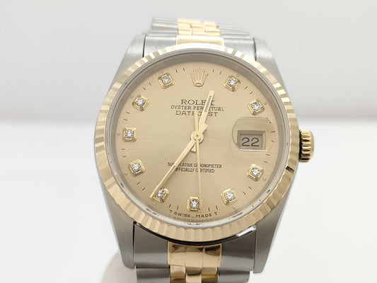 ROLEX 16233G U114112 Champagne Dial Boys' Watch
