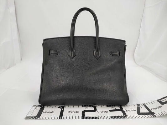 HERMES Birkin 35 Black with Silver Hardware, Handbag A
