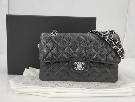 CHANEL Matelasse 23 Caviar Double Flap/Double Chain Shoulder Bag