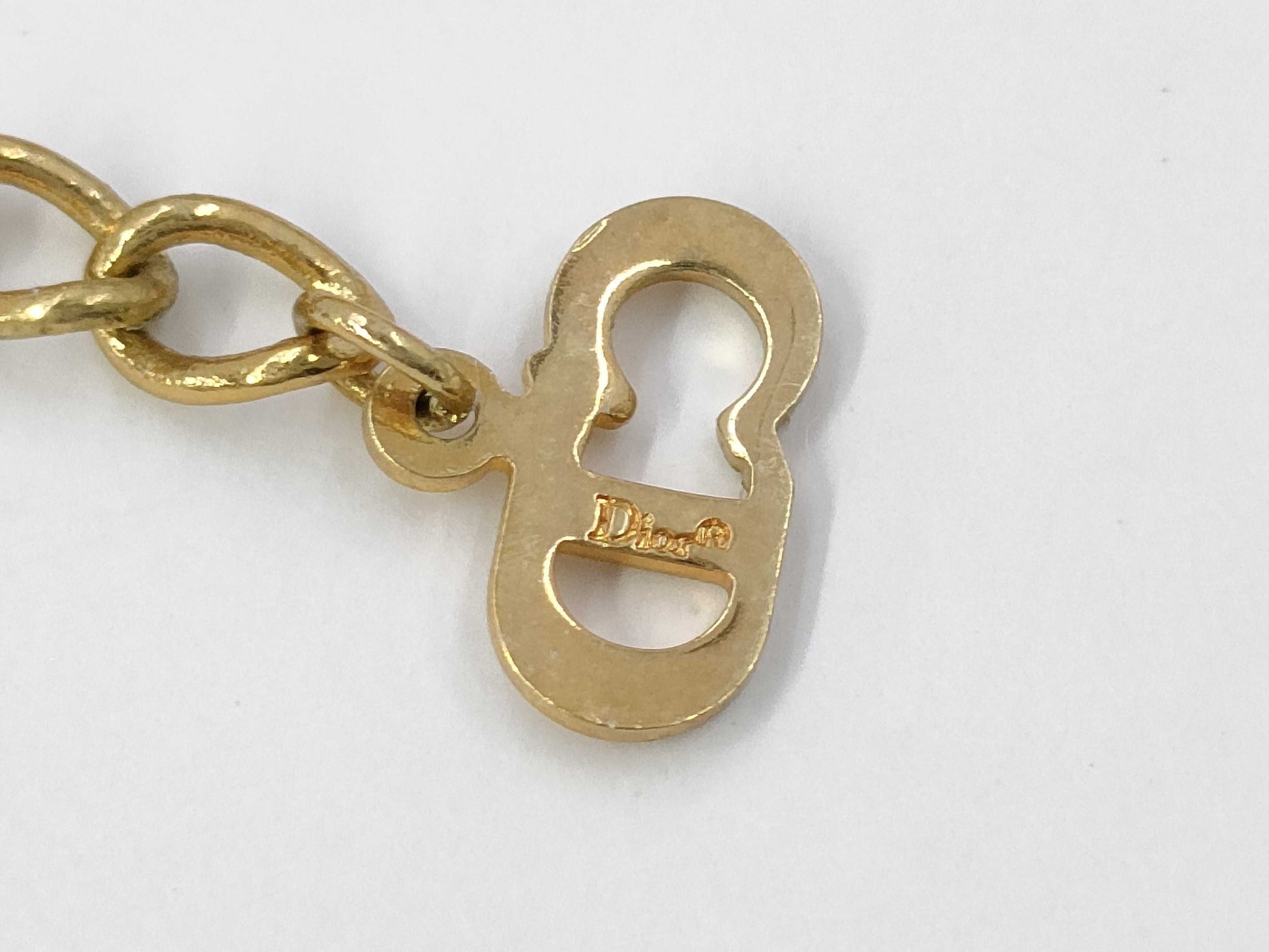 (10461_0348) Dior Rhinestone Logo Necklace Necklace