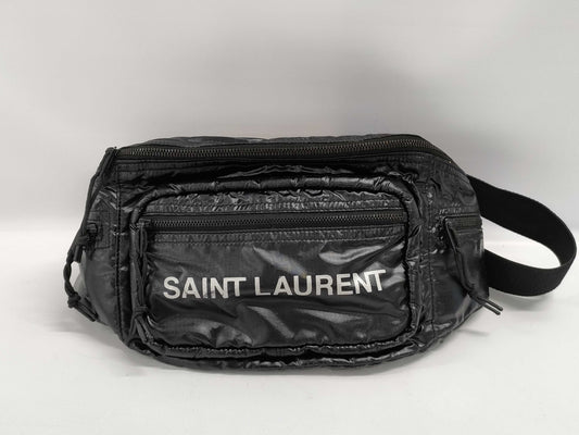 (10460_0313) SAINT LAURENT Body Bag Nylon Black Waist Bag
