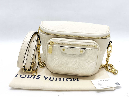 LOUIS VUITTON Monogram Empreinte LOUIS_VUITTON M83275 Mini Bum Bag with IC Dust Bag and Strap Pouch