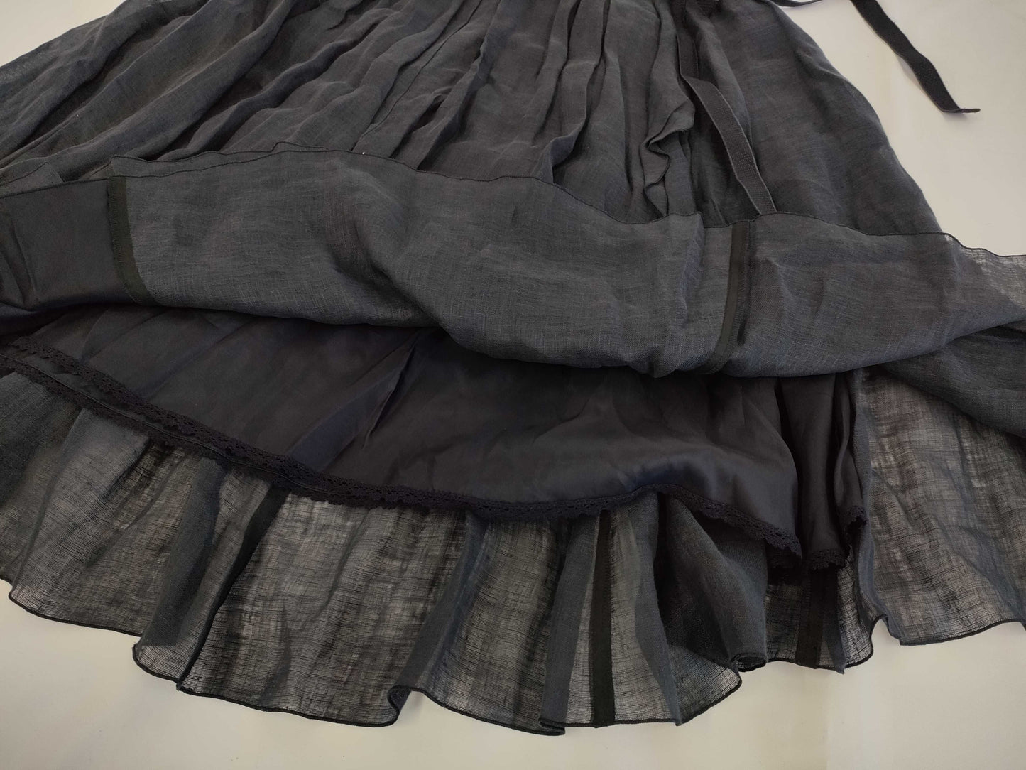 (10462_0281) FOXEY FOXEY Foxy Tagged 2025SS 45358 Skirt Rossy Linen Midnight Blue 40 Skirt
