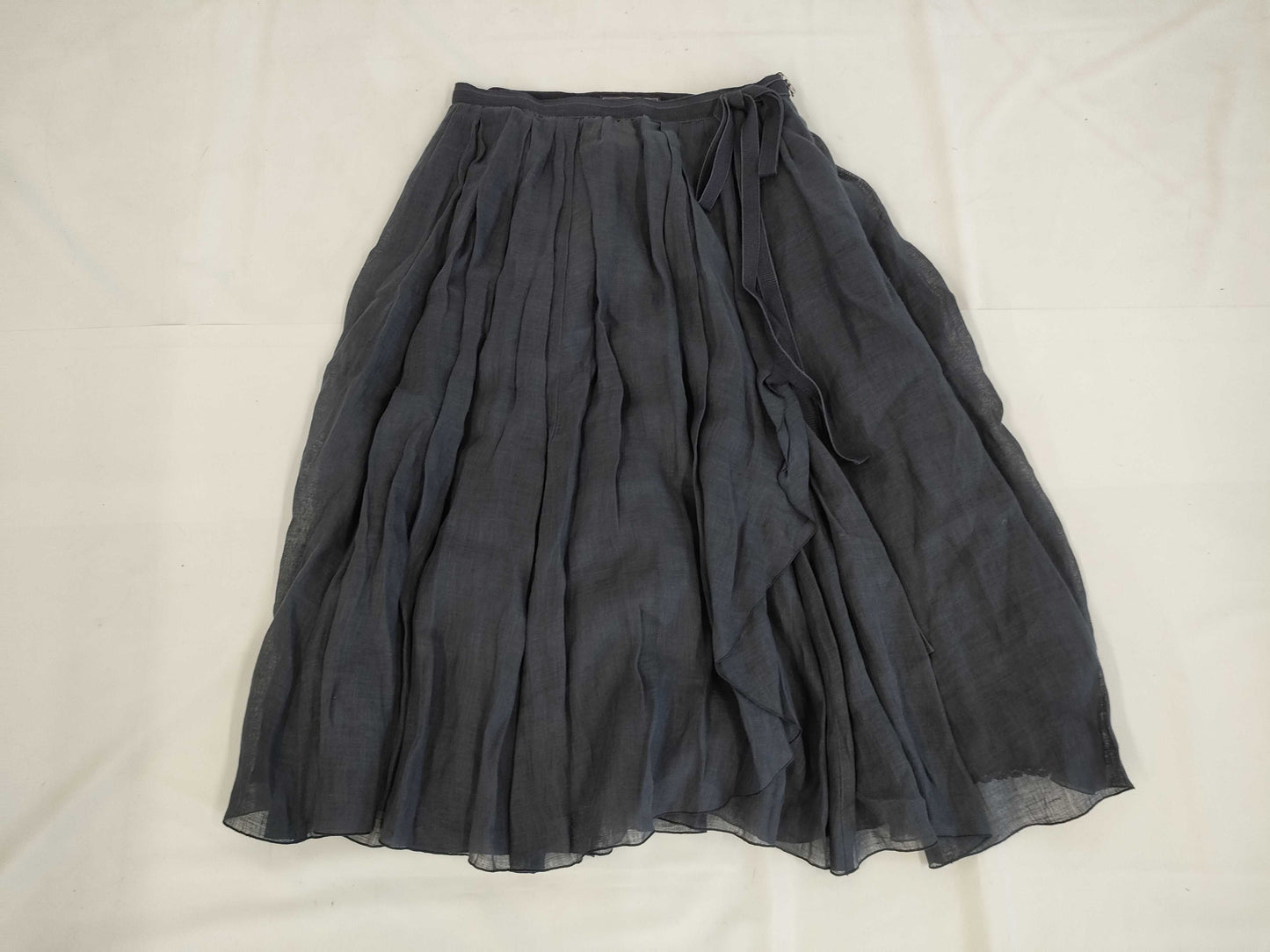 (10462_0281) FOXEY FOXEY Foxy Tagged 2025SS 45358 Skirt Rossy Linen Midnight Blue 40 Skirt