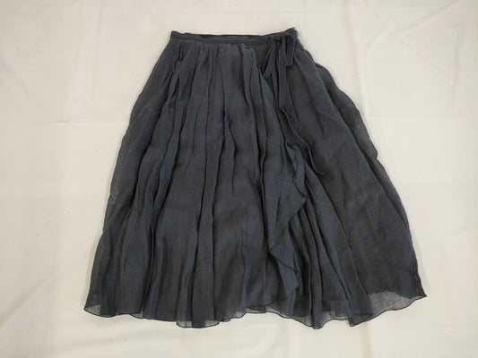 (10462_0281) FOXEY FOXEY Foxy Tagged 2025SS 45358 Skirt Rossy Linen Midnight Blue 40 Skirt