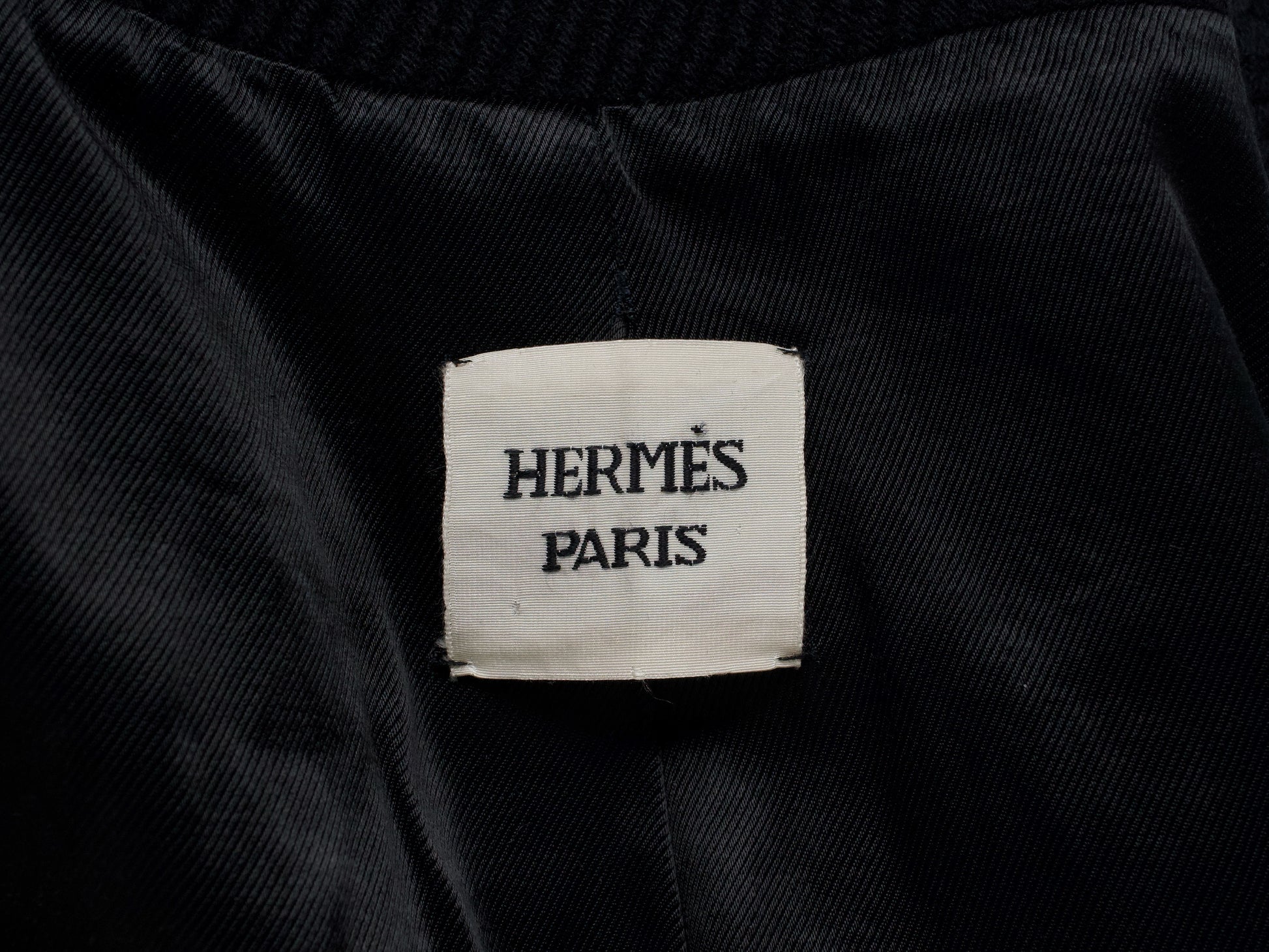 (10462_0045) HERMES Oversized Wool Coat Black 38 Recent