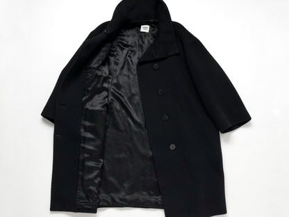 (10462_0045) HERMES Oversized Wool Coat Black 38 Recent