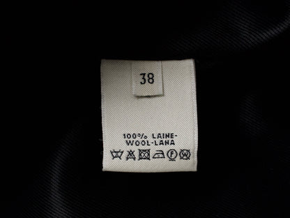 (10462_0045) HERMES Oversized Wool Coat Black 38 Recent