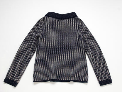 (10462_0111) CHANEL 12A Thick Cashmere Knit Jacket 38 Cardigan