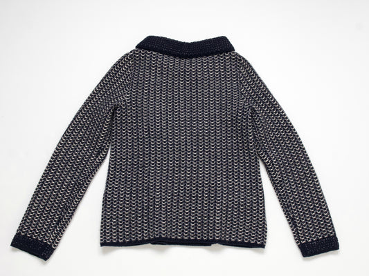 (10462_0111) CHANEL 12A Thick Cashmere Knit Jacket 38 Cardigan
