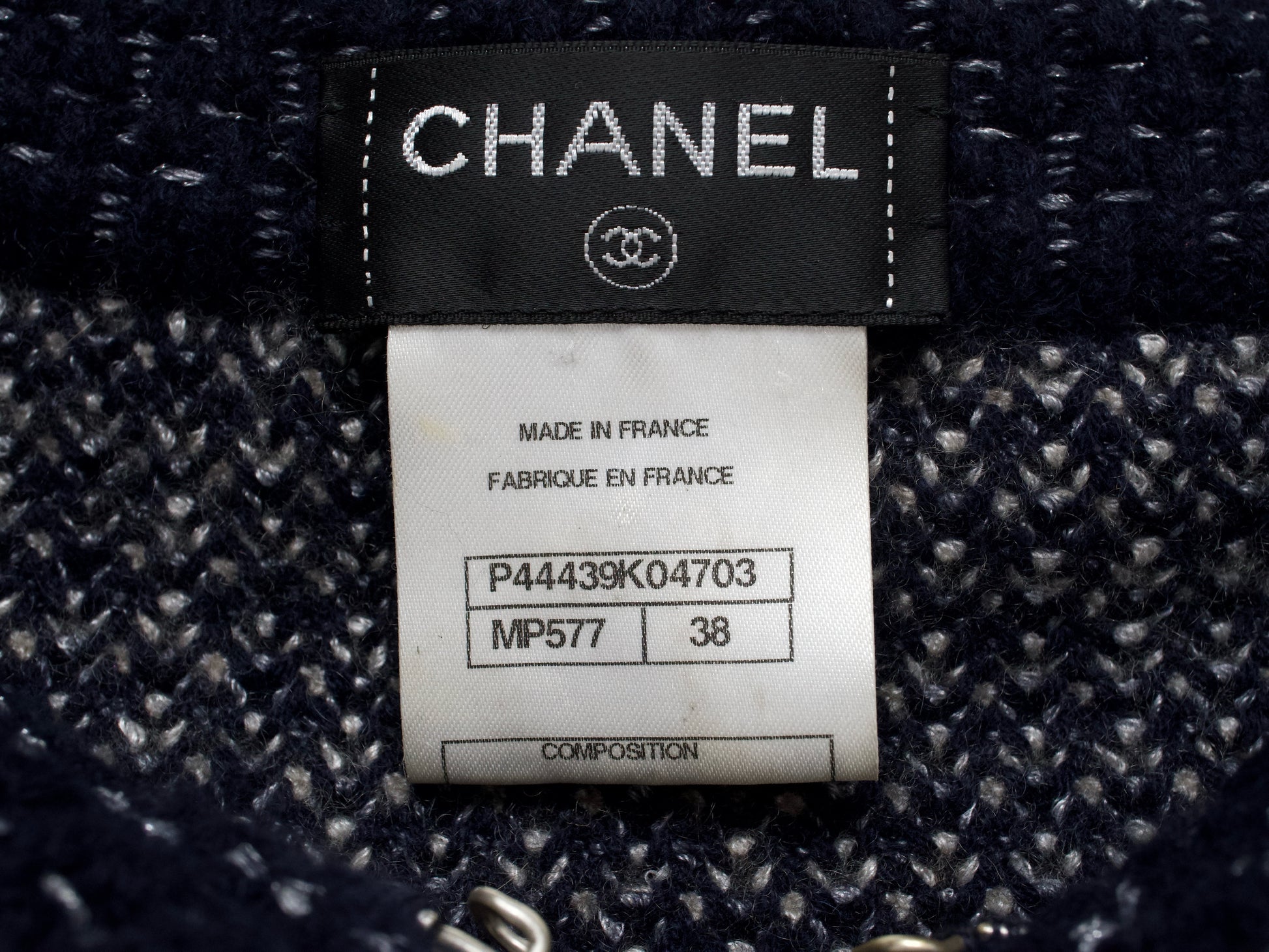 (10462_0111) CHANEL 12A Thick Cashmere Knit Jacket 38 Cardigan