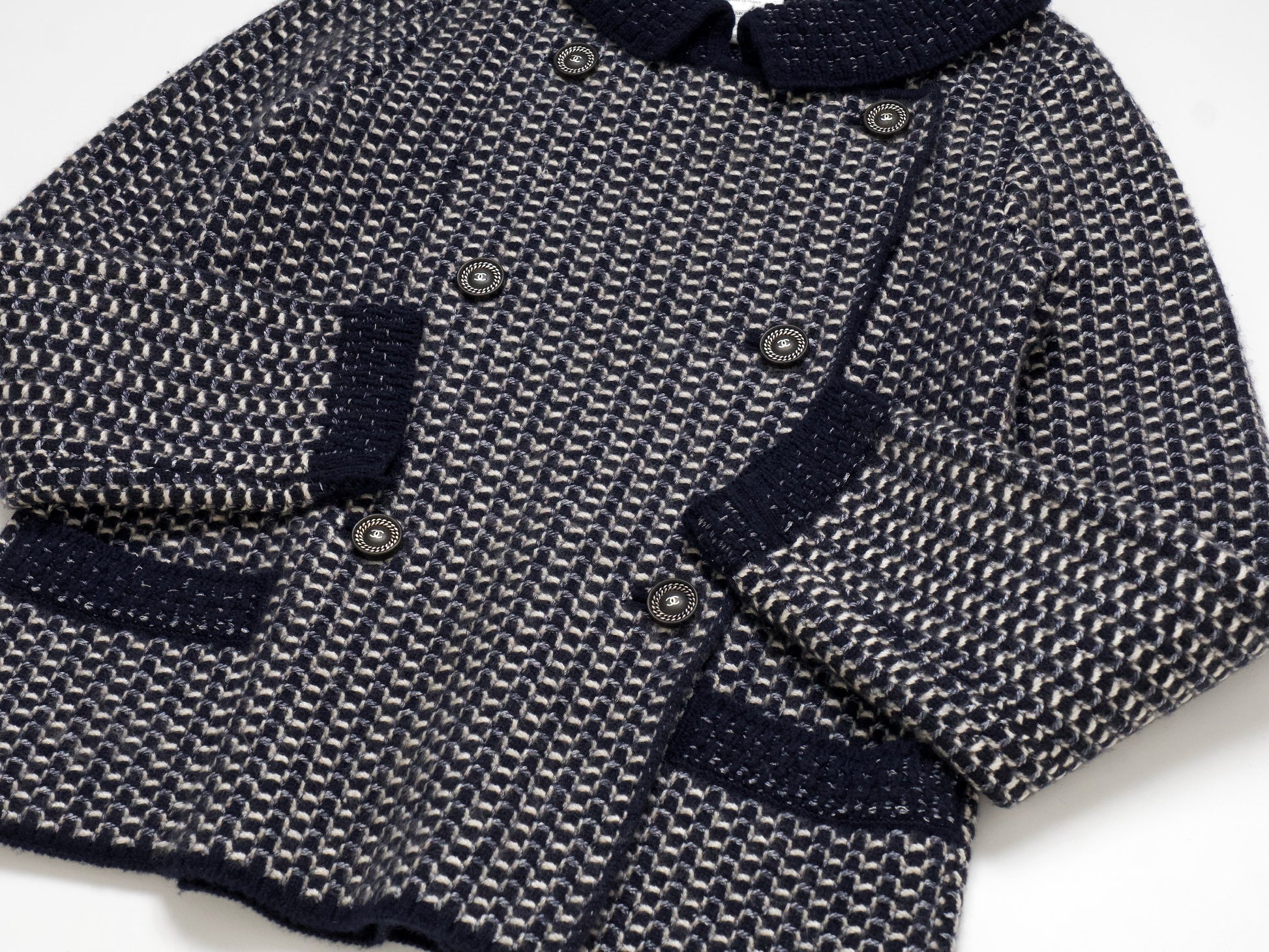 (10462_0111) CHANEL 12A Thick Cashmere Knit Jacket 38 Cardigan