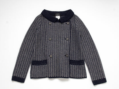 (10462_0111) CHANEL 12A Thick Cashmere Knit Jacket 38 Cardigan