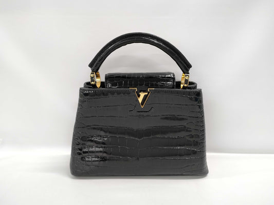 LOUIS VUITTON LOUIS VUITTON Capucines BB Black Crocodile Handbag