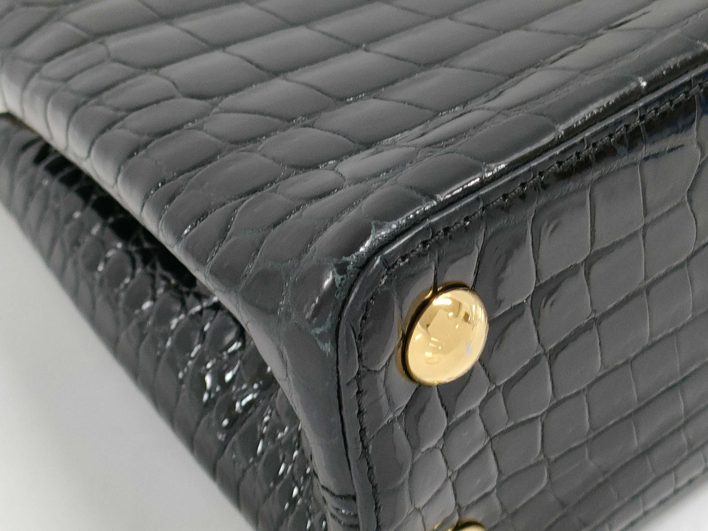LOUIS VUITTON LOUIS VUITTON Capucines BB Black Crocodile Handbag