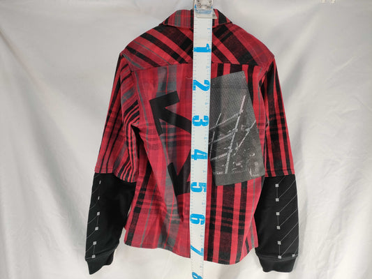 (10462_0324) Off-White Flinel Shirt Men's Top