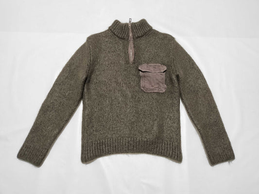 LOUIS VUITTON Knit Jacket, Mohair, Khaki Top