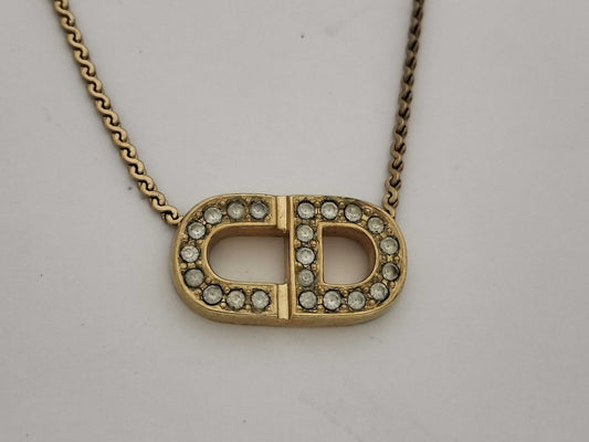 (10461_0340) Dior Dior Necklace CD Logo Rhinestone Necklace