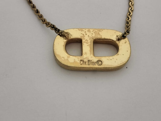(10461_0340) Dior Dior Necklace CD Logo Rhinestone Necklace