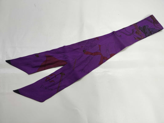 (10462_0107) HERMES Twily Twily Purple Scarf