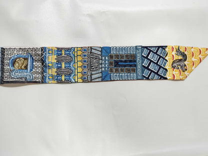 (10462_0096) HERMES Twiley Hermes Twely Super Silk Quest Super Silk Quest Blue x Beige Dress x Brown Scarf