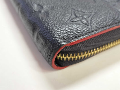 LOUIS VUITTON Monogram Empreinte Zippy Wallet in Marine Rouge M62121 RFID Verified Wallet