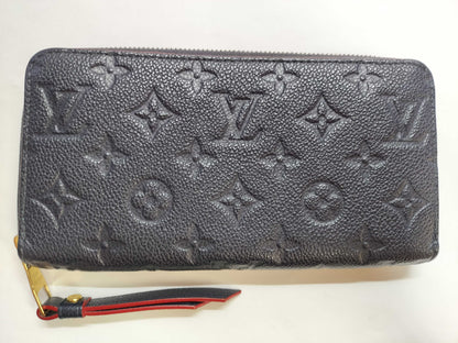LOUIS VUITTON Monogram Empreinte Zippy Wallet in Marine Rouge M62121 RFID Verified Wallet
