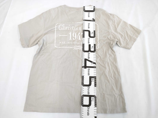 (10462_0346) Dior Dior 1947 Logo Embroidered Pocket T-Shirt 243J634B0677 Light Grey Size XS T-Shirt